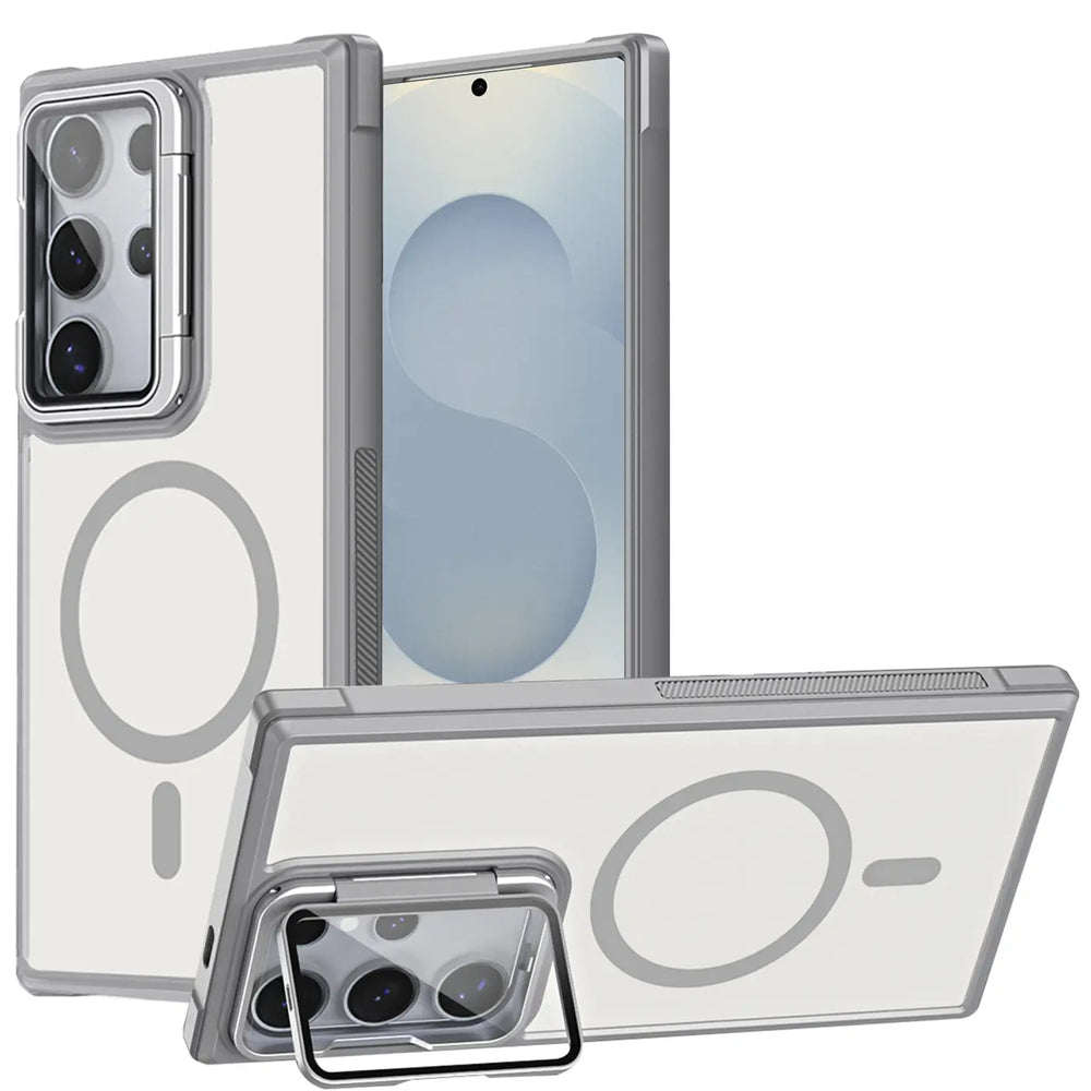MagSafe Hülle mit multifunktionalem Schutzglas für Samsung Galaxy S25 Ultra – Schützt und dient als Stand