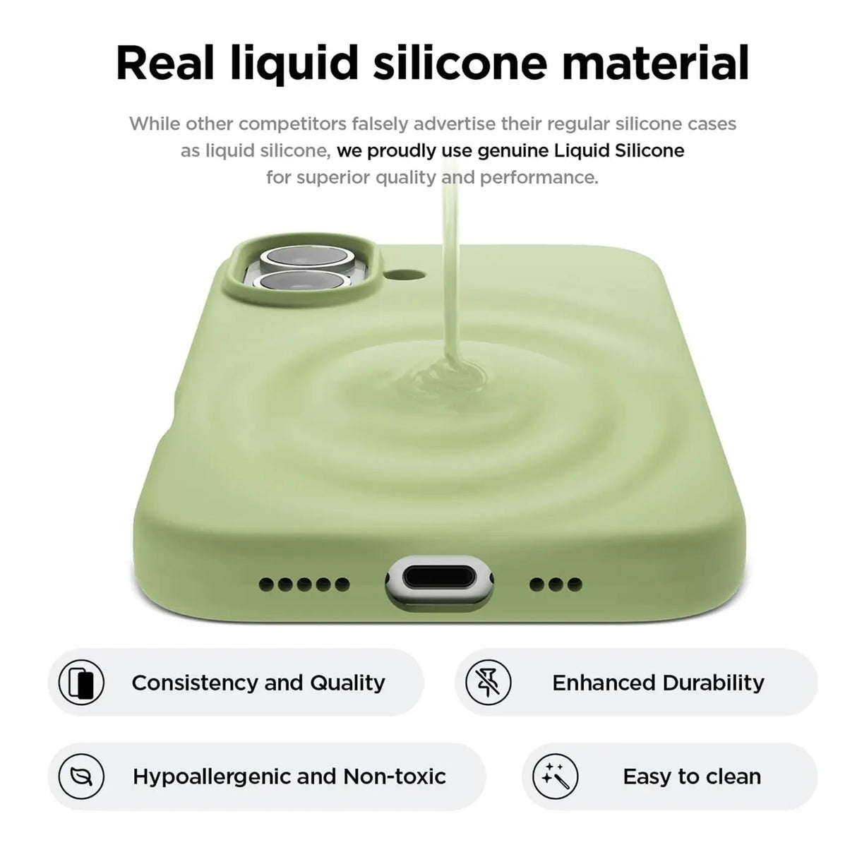 Stoßdämpfende und langlebige Silikon Handyhülle für iPhone 16