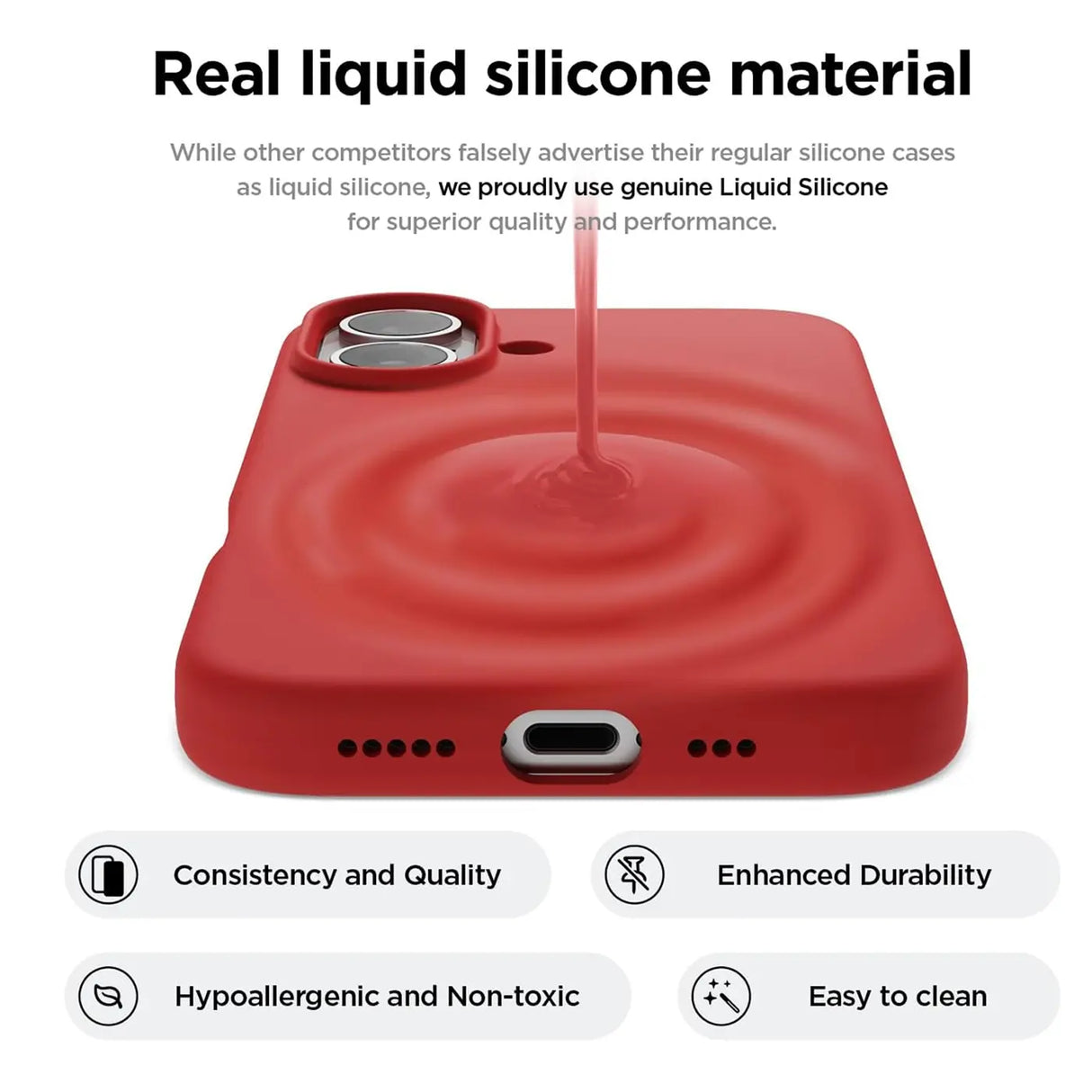 Stoßdämpfende und langlebige Silikon Handyhülle für Apple iPhone 16e