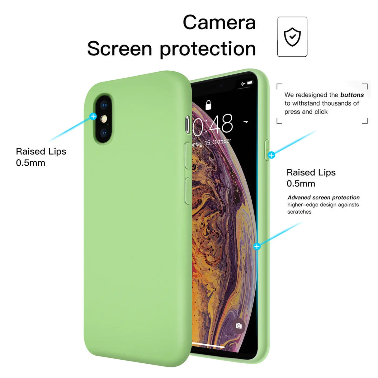 Stoßdämpfende und langlebige Silikon Handyhülle für iPhone Xs Max