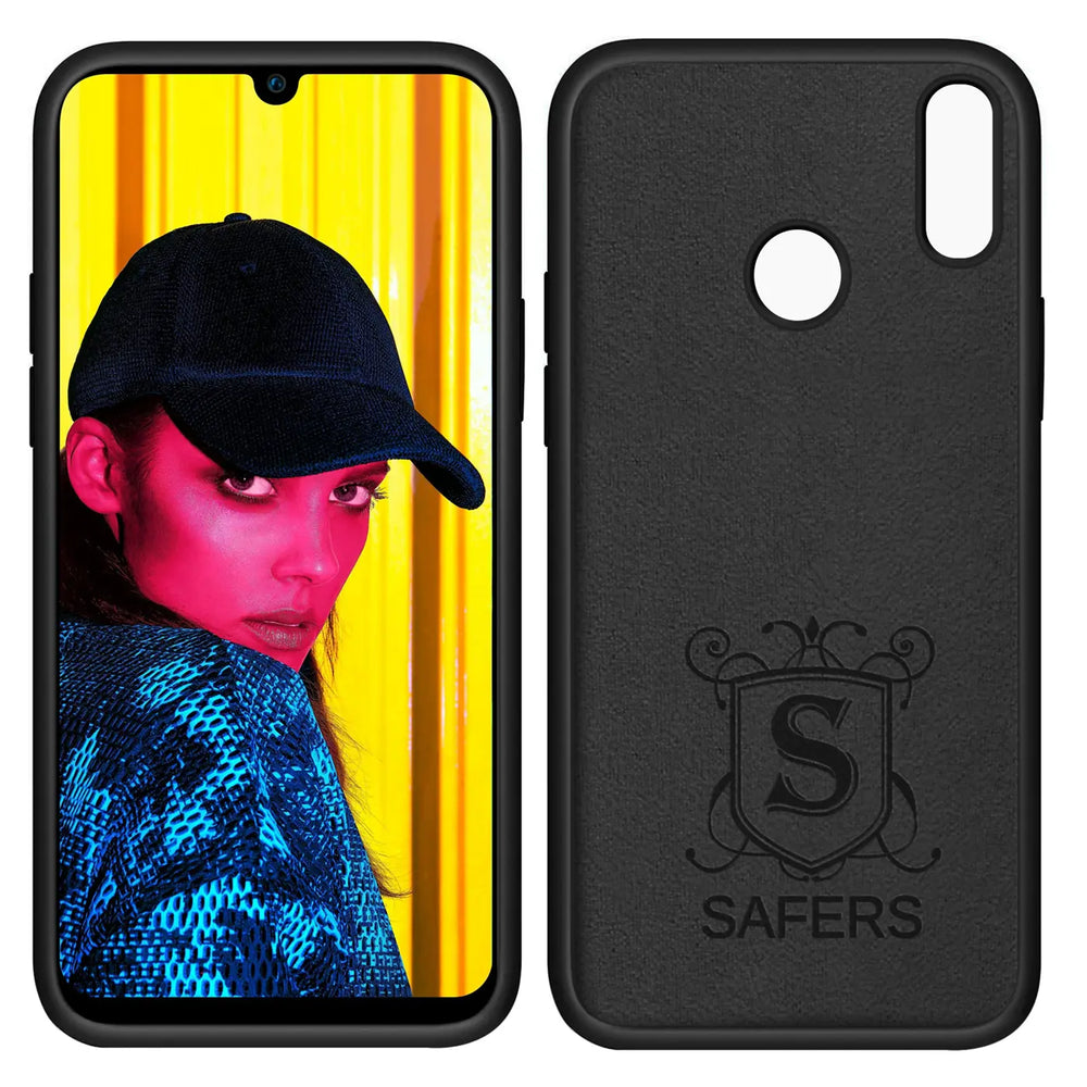 Huawei P Smart 2019 Hülle, schwarz, Silikon, Rückseite mit Logo
