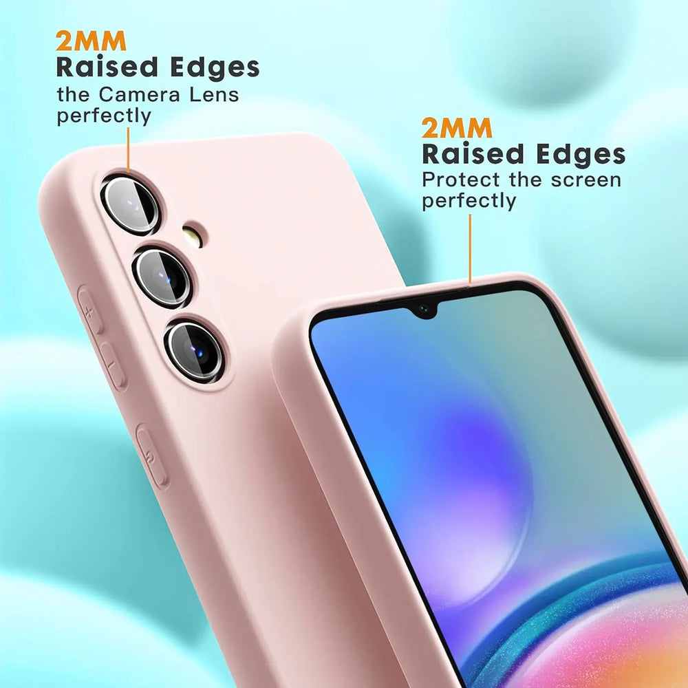 Rosa Silikonhülle für Samsung Galaxy A16 5G, Nahaufnahme, Seitenansicht
