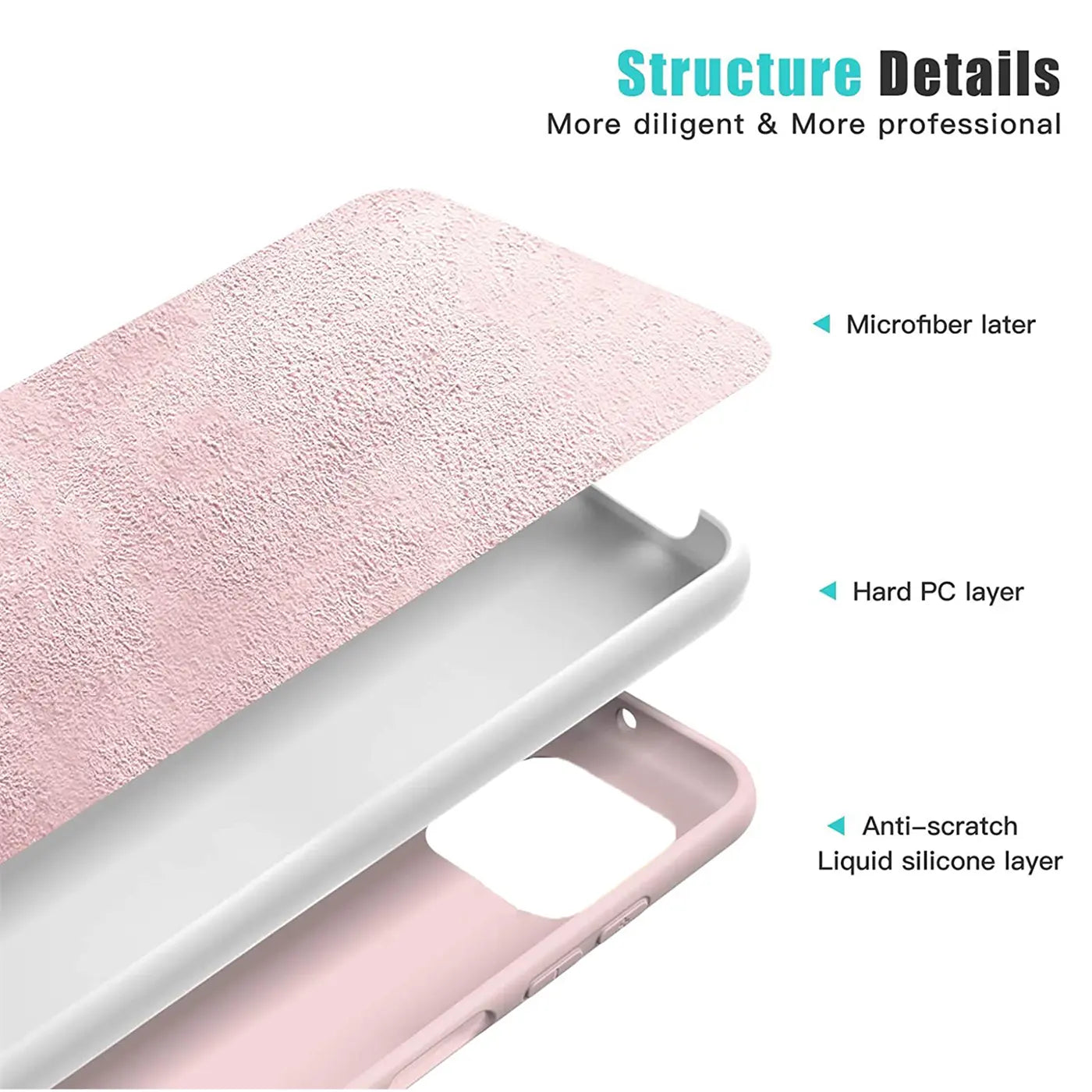 Rosa Silikonhülle, Mikrofaser-Innenfutter, von oben, für Samsung Galaxy A22 5G
