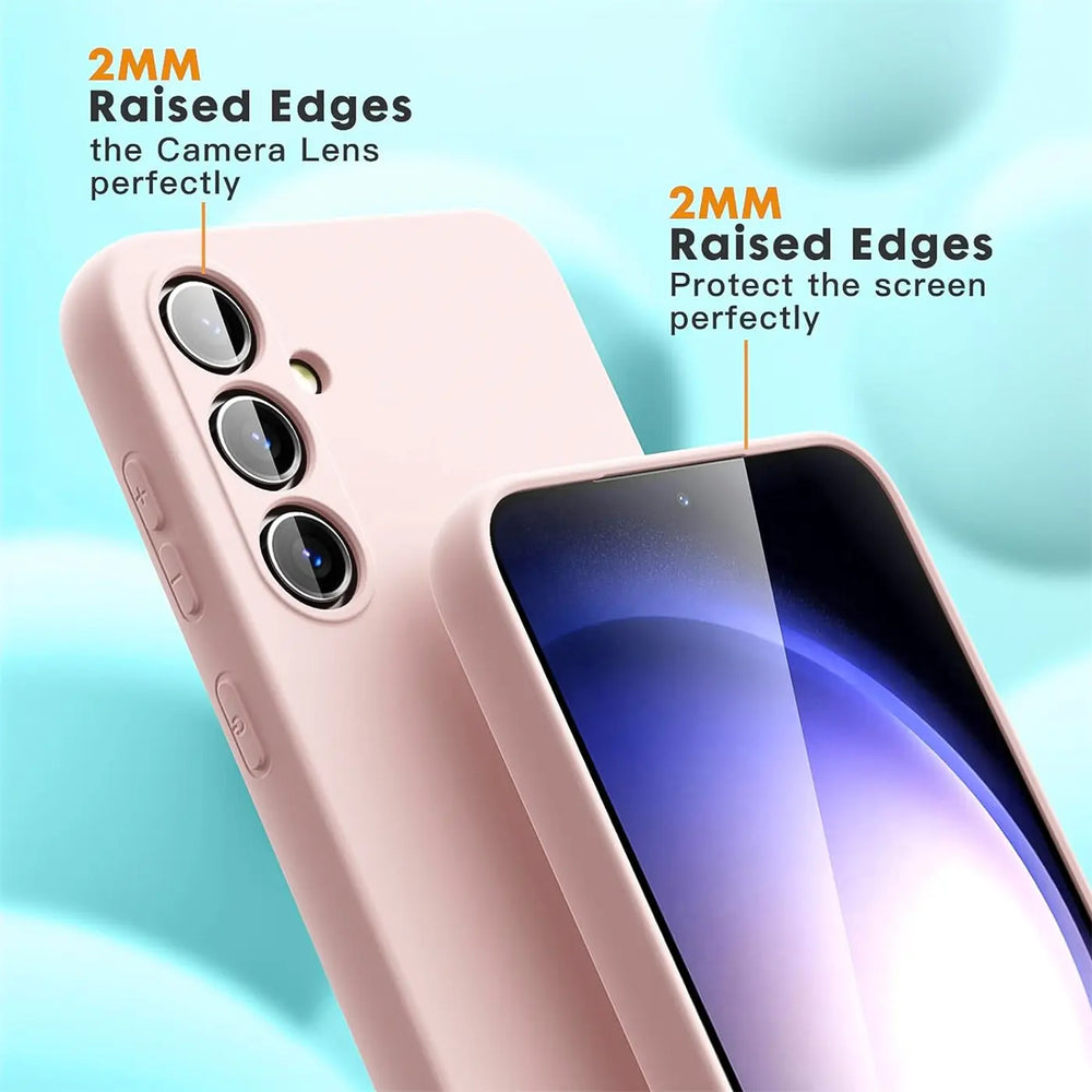 Rosa Silikonhülle für Samsung Galaxy A54 5G, Nahaufnahme, Seitenansicht