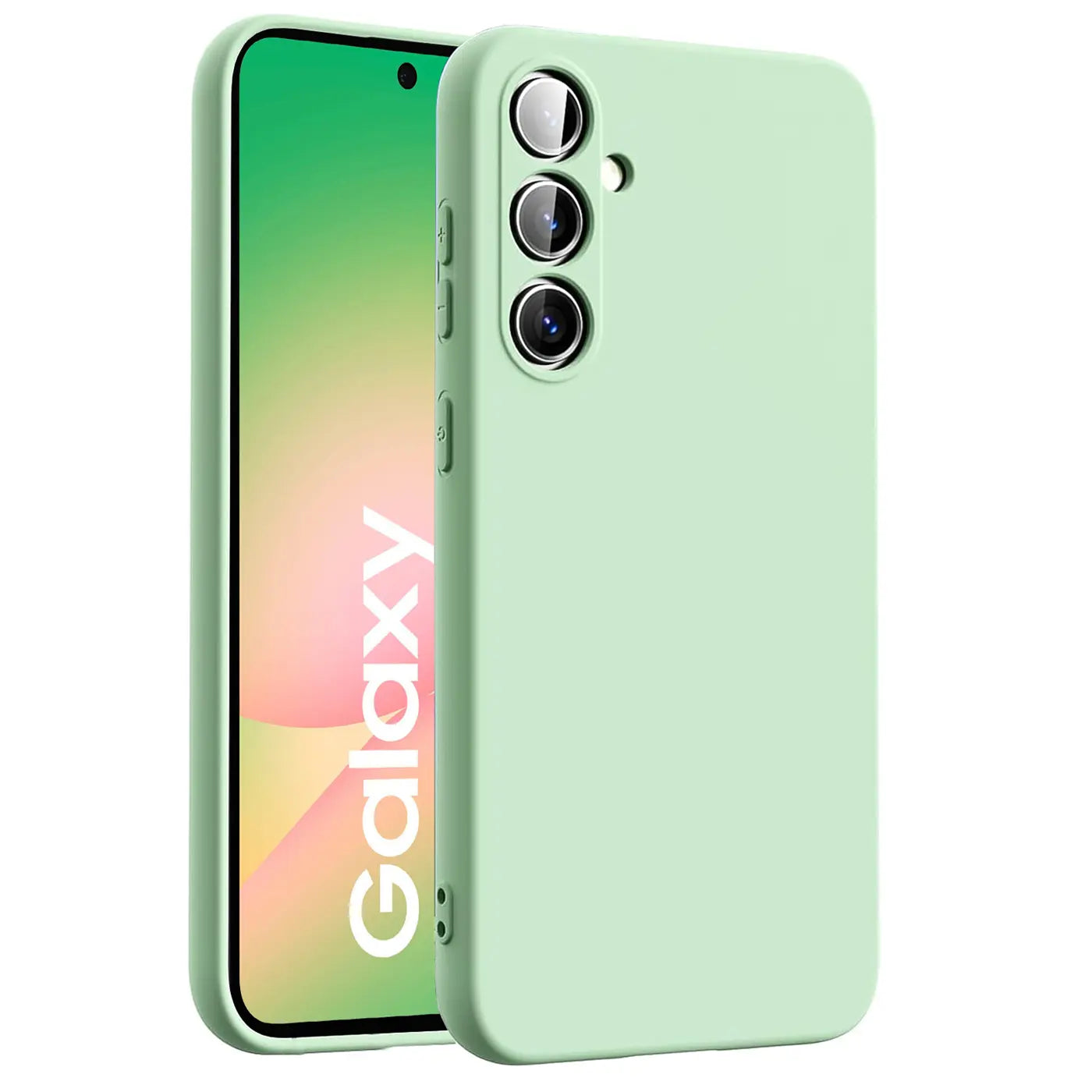 Helle Minzgrüne Silikonhülle für Samsung Galaxy A56 5G, Rückansicht