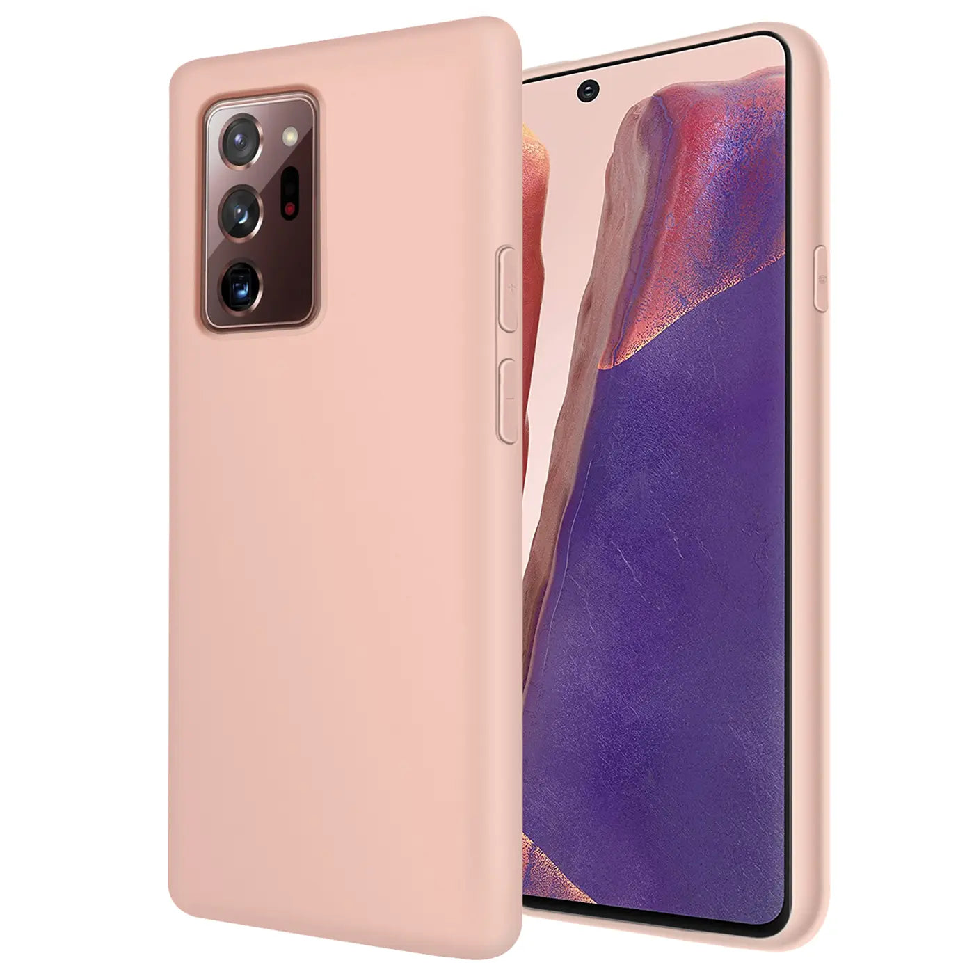 Rosa Silikonhülle mit Mikrofaser-Innenfutter für Samsung Galaxy Note 20 Ultra, Seitenansicht