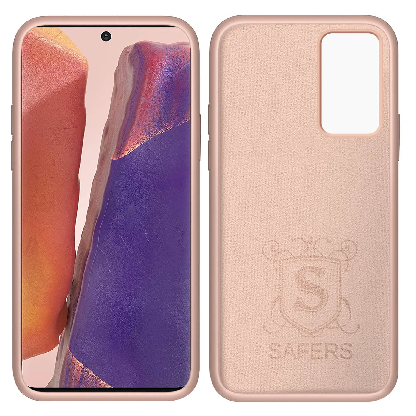 Samsung Galaxy Note 20 Ultra Hülle, rosé, Silikon, Mikrofaser, Rückseite mit Logo
