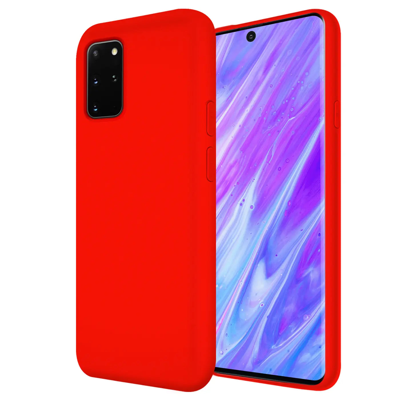 Rote Silikonhülle für Samsung Galaxy S20 Plus, von schräg vorne