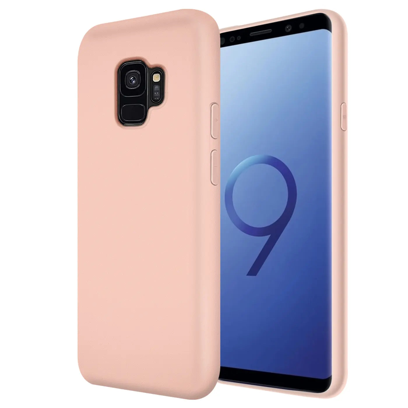 Rosa Silikonhülle mit Mikrofaser-Innenfutter für Samsung Galaxy S9, Seitenansicht