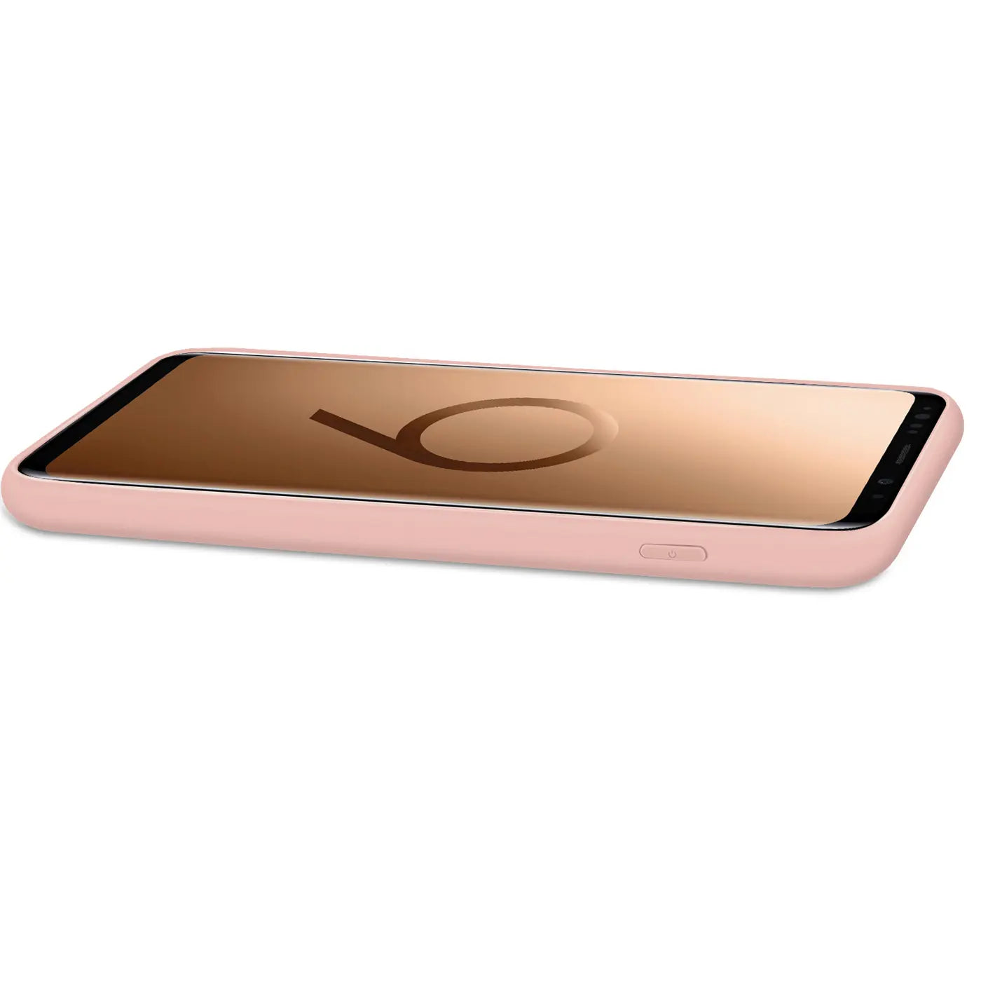 Rosa Silikonhülle mit Mikrofaser-Innenfutter für Samsung Galaxy S9, Seitenansicht