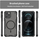 Stoßfeste, MagSafe-kompatible Handyhülle mit halbtransparenter Rückseite für iPhone 12 Pro