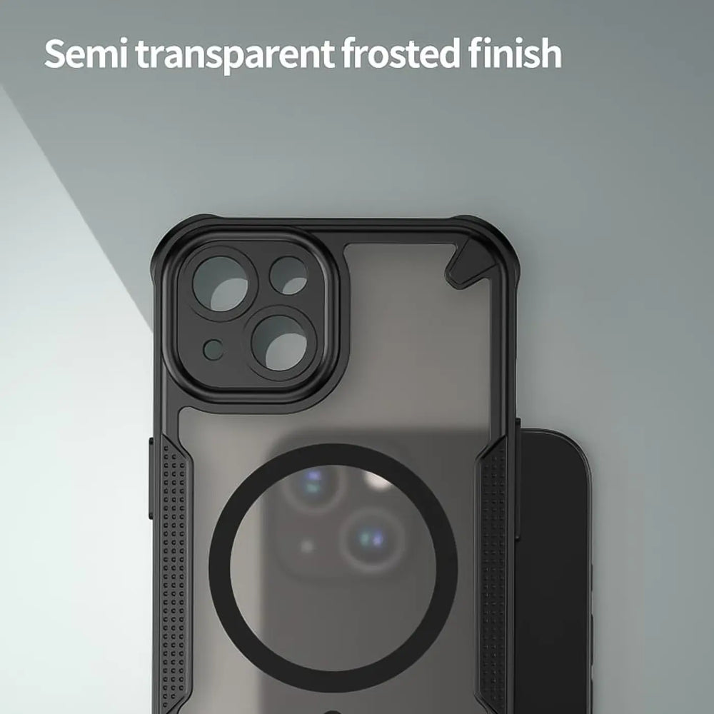 Stoßfeste, MagSafe-kompatible Handyhülle mit halbtransparenter Rückseite für iPhone 13 Mini