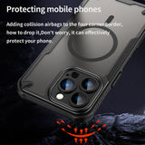 Stoßfeste, MagSafe-kompatible Handyhülle mit halbtransparenter Rückseite für iPhone 13 Pro Max
