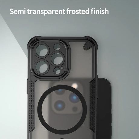 Stoßfeste, MagSafe-kompatible Handyhülle mit halbtransparenter Rückseite für iPhone 13 Pro