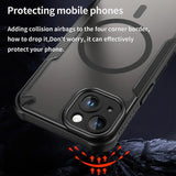 Stoßfeste, MagSafe-kompatible Handyhülle mit halbtransparenter Rückseite für iPhone 13