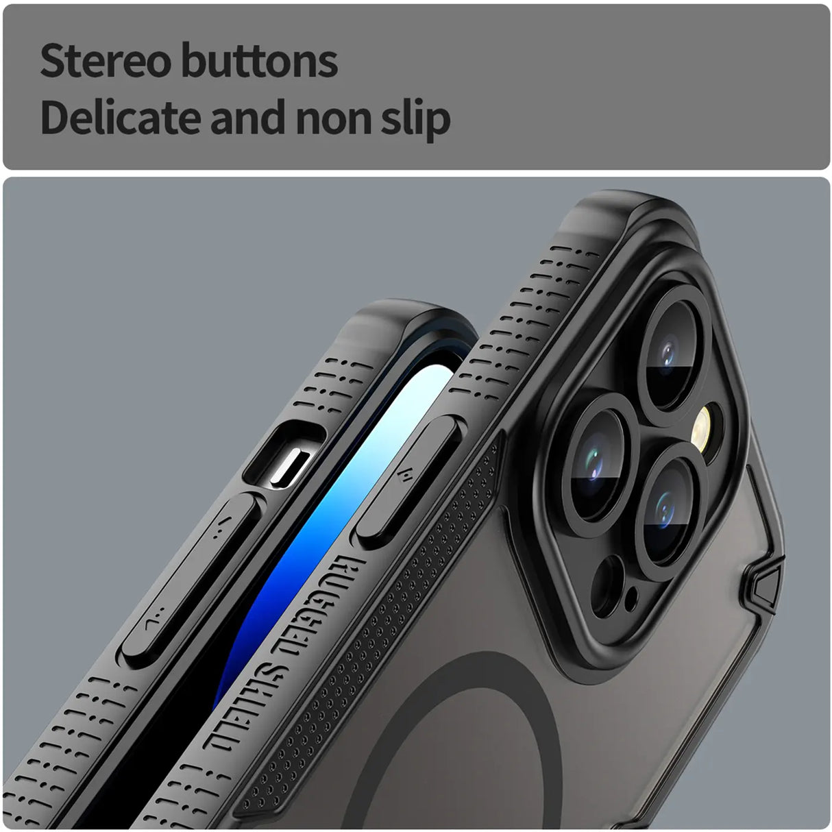 Stoßfeste, MagSafe-kompatible Handyhülle mit halbtransparenter Rückseite für iPhone 14 Pro