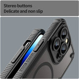 Stoßfeste, MagSafe-kompatible Handyhülle mit halbtransparenter Rückseite für iPhone 14 Pro