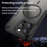 Stoßfeste, MagSafe-kompatible Handyhülle mit halbtransparenter Rückseite für iPhone 15 Pro Max