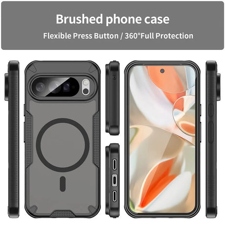 Stoßfeste, MagSafe-kompatible Handyhülle mit halbtransparenter Rückseite für Google Pixel 10 Pro XL