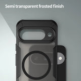 Stoßfeste, MagSafe-kompatible Handyhülle mit halbtransparenter Rückseite für Google Pixel 10