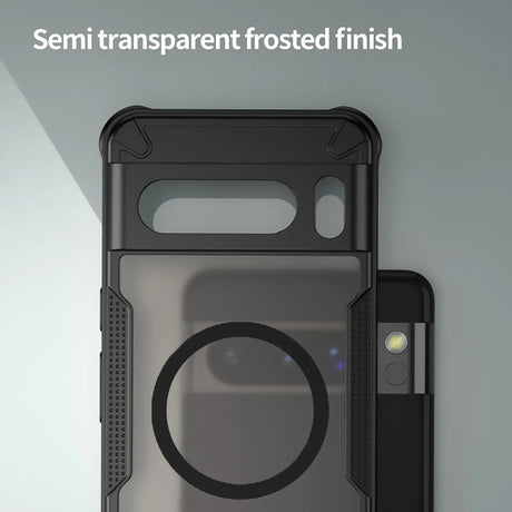 Stoßfeste, MagSafe-kompatible Handyhülle mit halbtransparenter Rückseite für Google Pixel 8 Pro