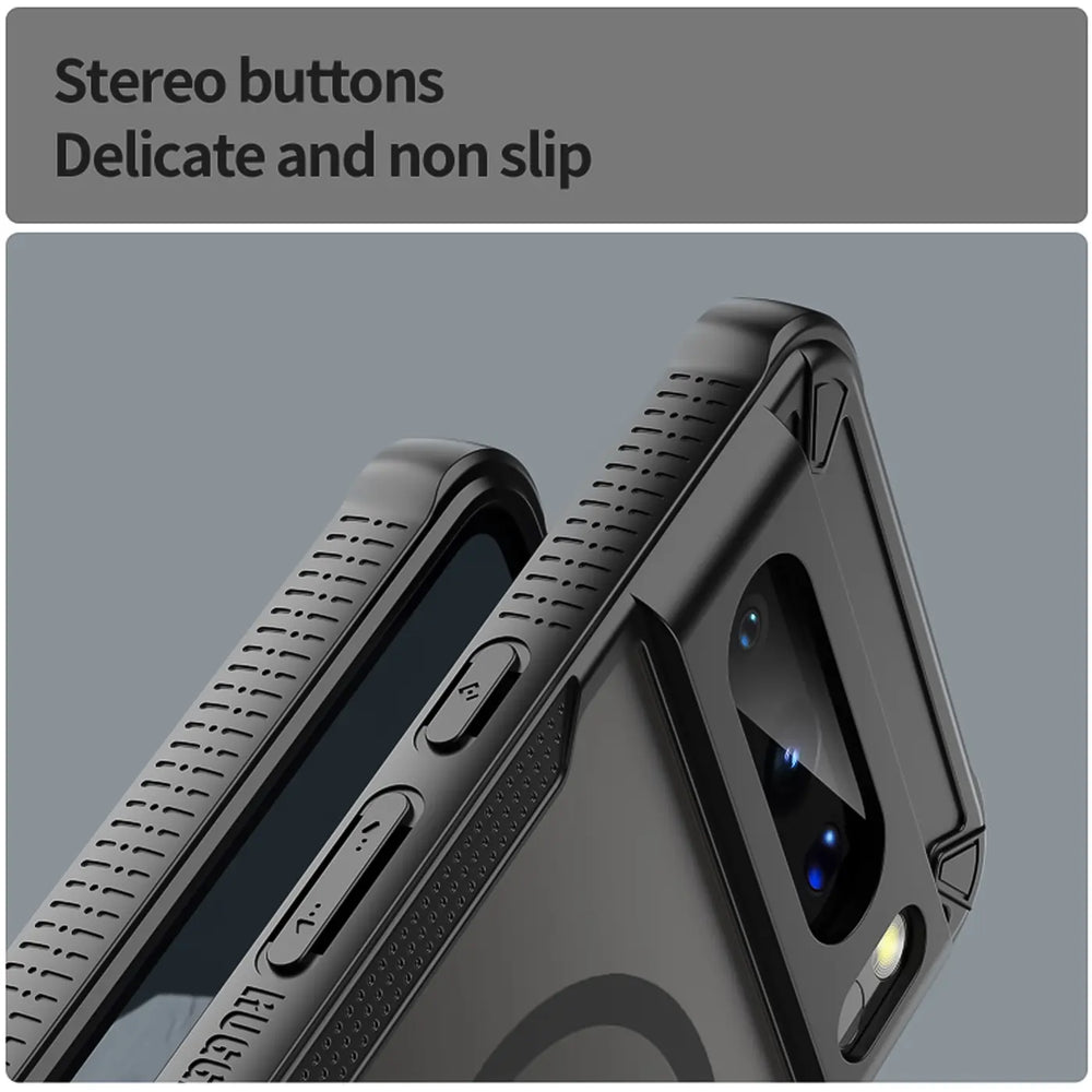 Stoßfeste, MagSafe-kompatible Handyhülle mit halbtransparenter Rückseite für Google Pixel 8 Pro