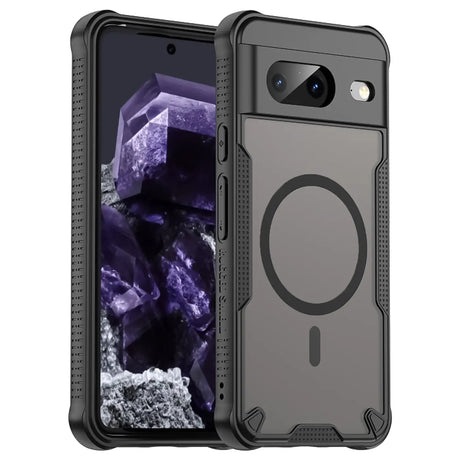 Stoßfeste, MagSafe-kompatible Handyhülle mit halbtransparenter Rückseite für Google Pixel 8