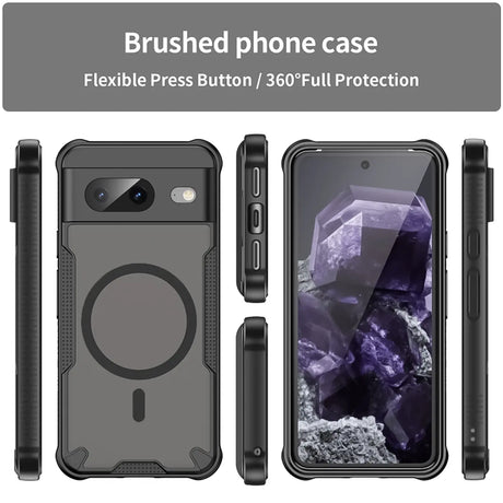 Stoßfeste, MagSafe-kompatible Handyhülle mit halbtransparenter Rückseite für Google Pixel 8