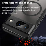 Stoßfeste, MagSafe-kompatible Handyhülle mit halbtransparenter Rückseite für Google Pixel 8