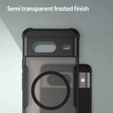 Stoßfeste, MagSafe-kompatible Handyhülle mit halbtransparenter Rückseite für Google Pixel 8