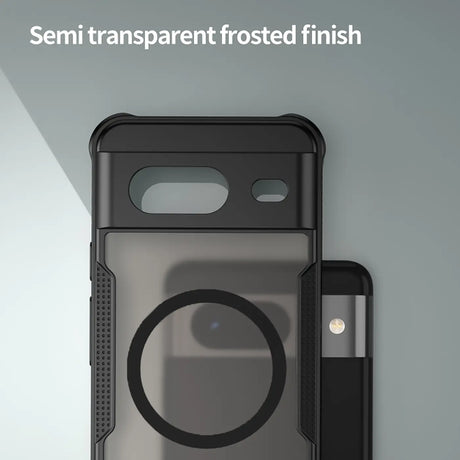 Stoßfeste, MagSafe-kompatible Handyhülle mit halbtransparenter Rückseite für Google Pixel 8
