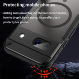 Stoßfeste, MagSafe-kompatible Handyhülle mit halbtransparenter Rückseite für Google Pixel 8a