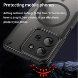 Stoßfeste, MagSafe-kompatible Handyhülle mit halbtransparenter Rückseite für Motorola Moto G73 5G