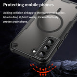 Stoßfeste, MagSafe-kompatible Handyhülle mit halbtransparenter Rückseite für Samsung Galaxy S22