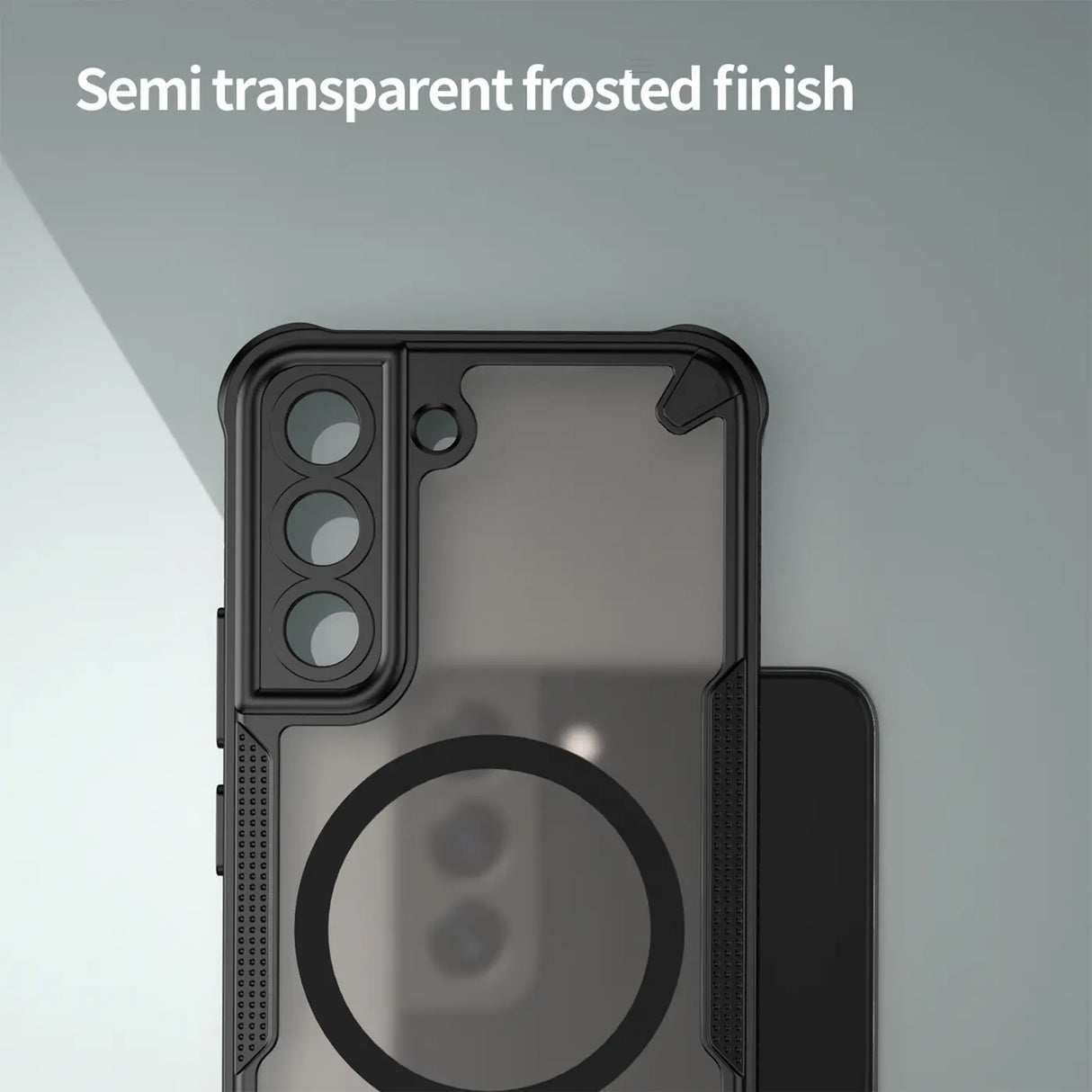 Stoßfeste, MagSafe-kompatible Handyhülle mit halbtransparenter Rückseite für Samsung Galaxy S22