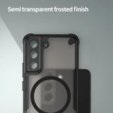 Stoßfeste, MagSafe-kompatible Handyhülle mit halbtransparenter Rückseite für Samsung Galaxy S22
