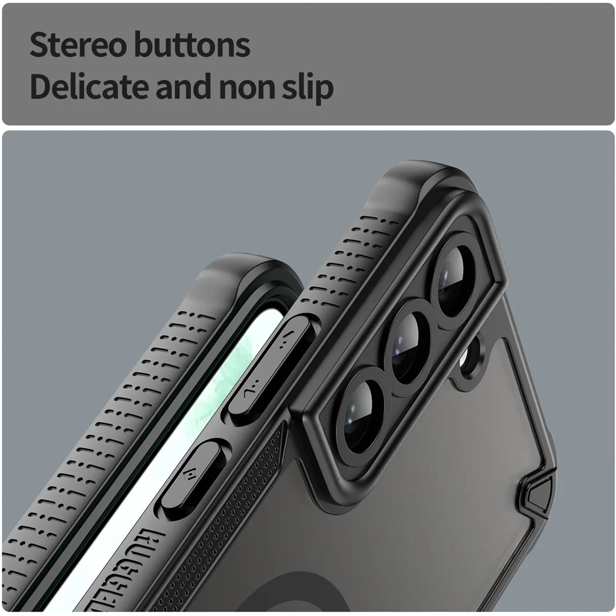 Stoßfeste, MagSafe-kompatible Handyhülle mit halbtransparenter Rückseite für Samsung Galaxy S22