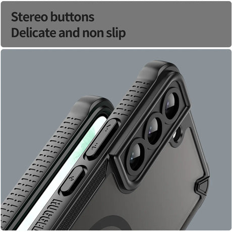 Stoßfeste, MagSafe-kompatible Handyhülle mit halbtransparenter Rückseite für Samsung Galaxy S22