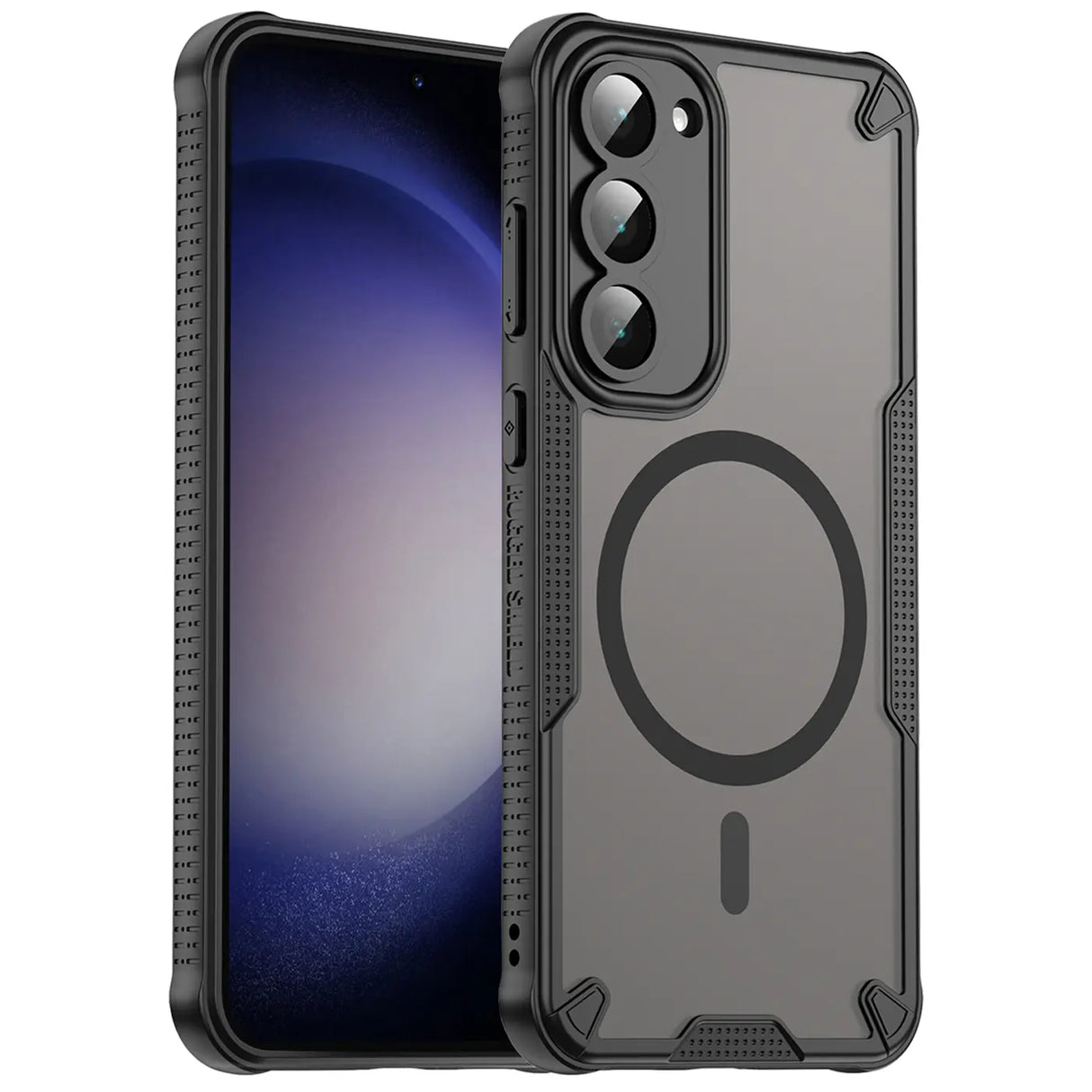 Stoßfeste, MagSafe-kompatible Handyhülle mit halbtransparenter Rückseite für Samsung Galaxy S23