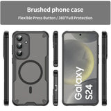 Stoßfeste, MagSafe-kompatible Handyhülle mit halbtransparenter Rückseite für Samsung Galaxy S24