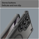 Stoßfeste, MagSafe-kompatible Handyhülle mit halbtransparenter Rückseite für Samsung Galaxy S24 Ultra