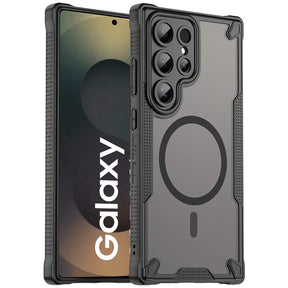 Stoßfeste, MagSafe-kompatible Handyhülle mit halbtransparenter Rückseite für Samsung Galaxy S25 Ultra