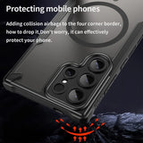 Stoßfeste, MagSafe-kompatible Handyhülle mit halbtransparenter Rückseite für Samsung Galaxy S25 Ultra