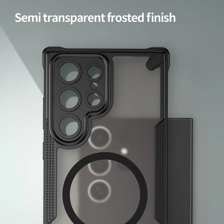 Stoßfeste, MagSafe-kompatible Handyhülle mit halbtransparenter Rückseite für Samsung Galaxy S25 Ultra