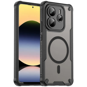 Stoßfeste, MagSafe-kompatible Handyhülle mit halbtransparenter Rückseite für Xiaomi Redmi Note 14 5G