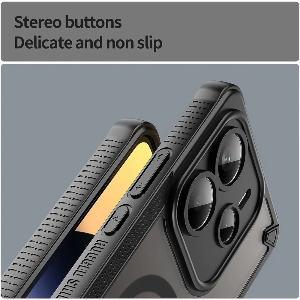 Stoßfeste, MagSafe-kompatible Handyhülle mit halbtransparenter Rückseite für Xiaomi Redmi Note 14 5G