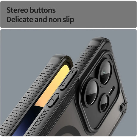 Stoßfeste, MagSafe-kompatible Handyhülle mit halbtransparenter Rückseite für Xiaomi Redmi Note 14 5G