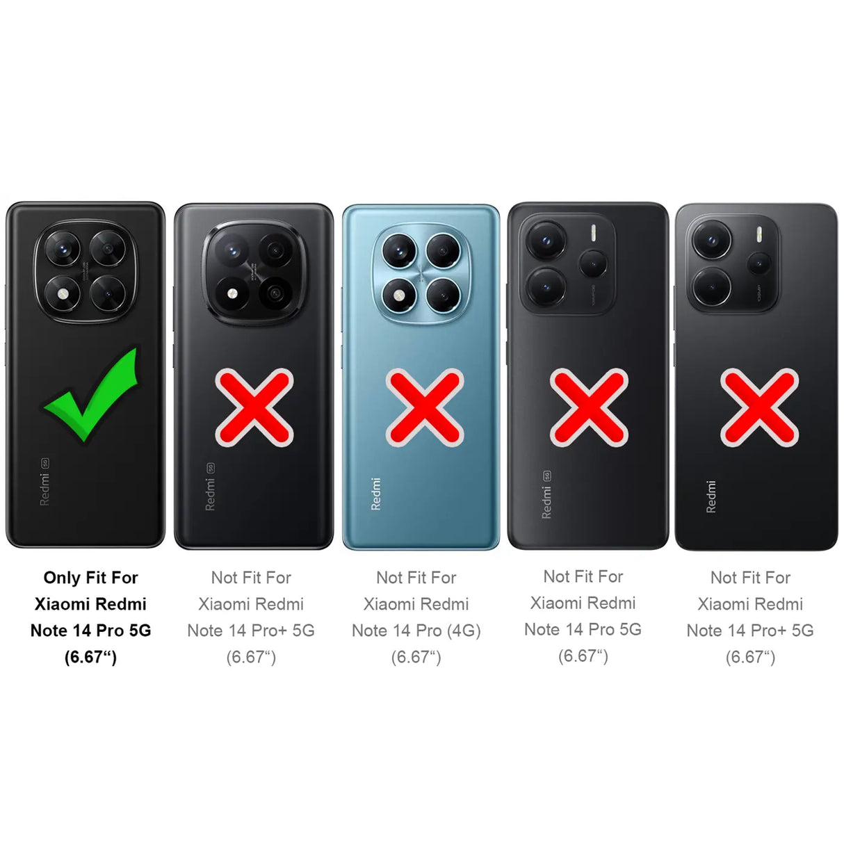 Stoßfeste, MagSafe-kompatible Handyhülle mit halbtransparenter Rückseite für Xiaomi Redmi Note 14 Pro 5G