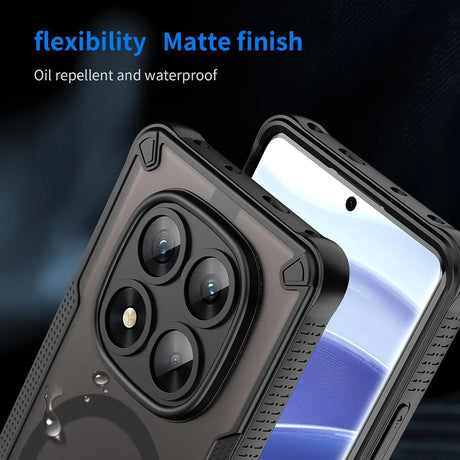 Stoßfeste, MagSafe-kompatible Handyhülle mit halbtransparenter Rückseite für Xiaomi Redmi Note 14 Pro+ 5G