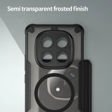 Stoßfeste, MagSafe-kompatible Handyhülle mit halbtransparenter Rückseite für Xiaomi Redmi Note 14 Pro+ 5G